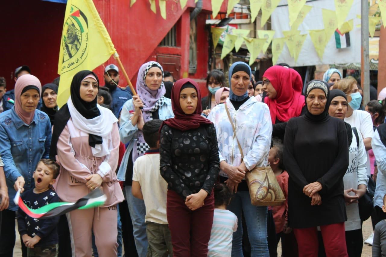 جانب من التحرك التضامني اللبناني مع الأسرى في السجون الإسرائيلية - مخيم شاتيلا