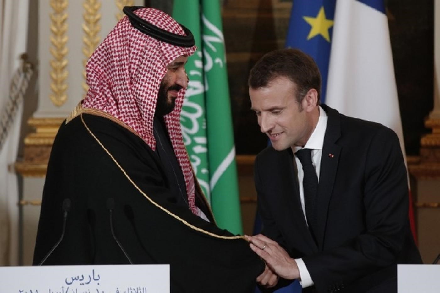 ولي العهد السعودي محمد بم سلمان مع الرئيس الفرنسي إيمانيول ماكرون