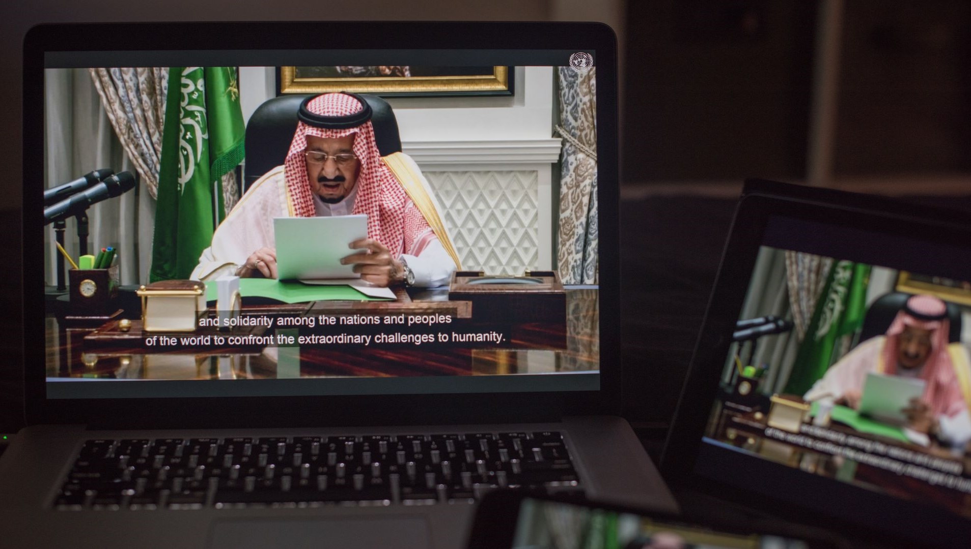 الملك سلمان يتحدث خلال الجمعية العامة للأمم المتحدة لعام 2020 (صورة أرشيف)
