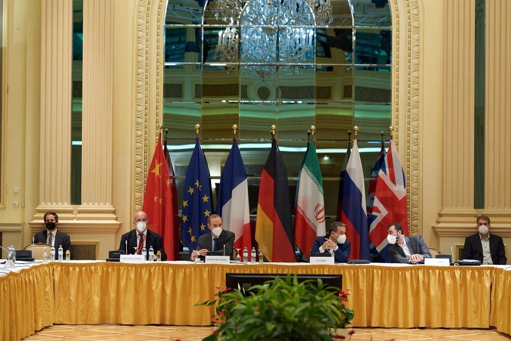 صورة لإحدى جولات مفاوضات فيينا في 1 أيار/ مايو 2021 (أ ف ب)
