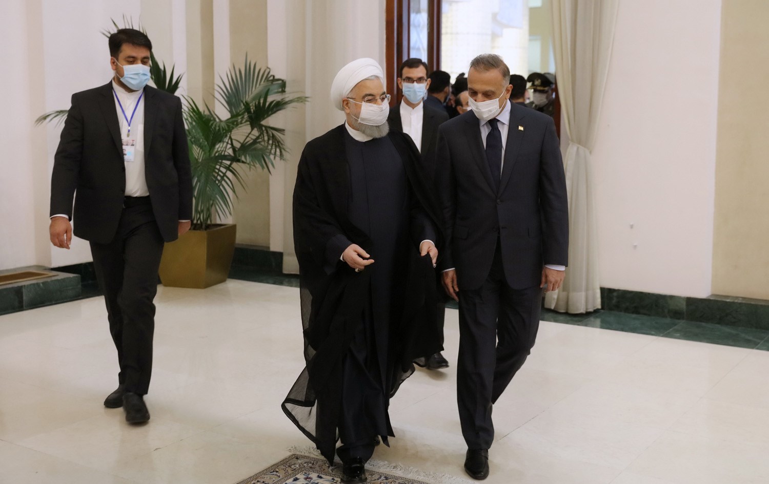 روحاني للكاظمي: المنتظر من العراق أن يساهم في تفعيل دور الجامعة العربية حول قضية فلسطين.