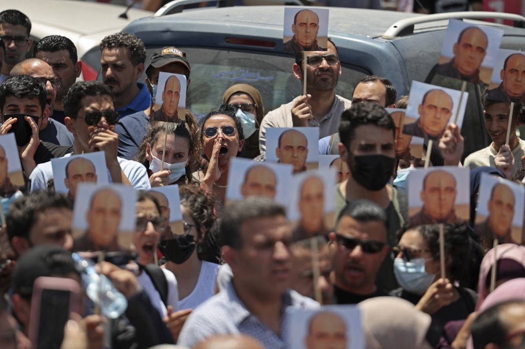 صورة من تظاهرات يوم أمس في رام الله (afp)