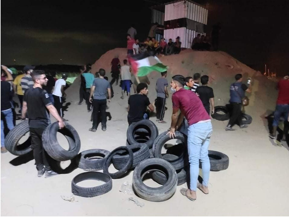 من فعالية الإرباك الليلي شرق جباليا شمالي قطاع غزة