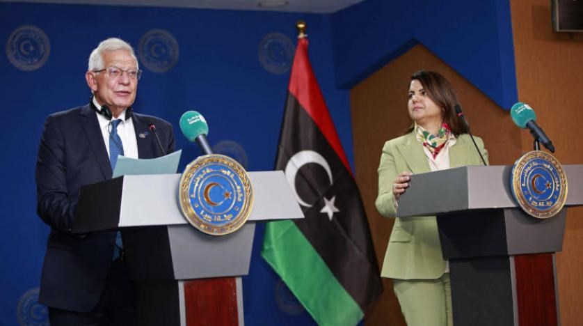 وزير خارجية الاتحاد الأوروبي جوزيف بوريل ونظيرته الليبية نجلاء المنقوش