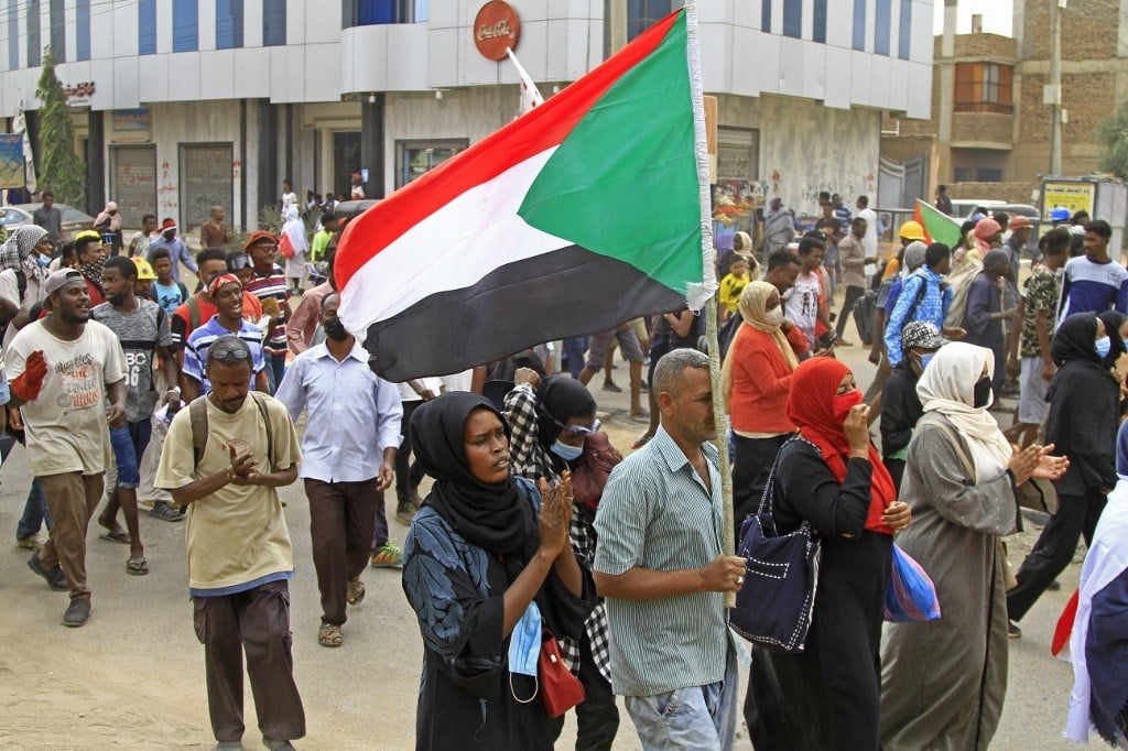 تظاهرة في السودان/الخرطوم 24 شباط/فبراير 2022 (أ ف ب).