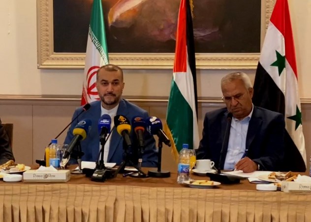 وزير الخارجية الإيراني حسين أمير عبد اللهيان يلتقي قادة الفصائل الفلسطينية في دمشق