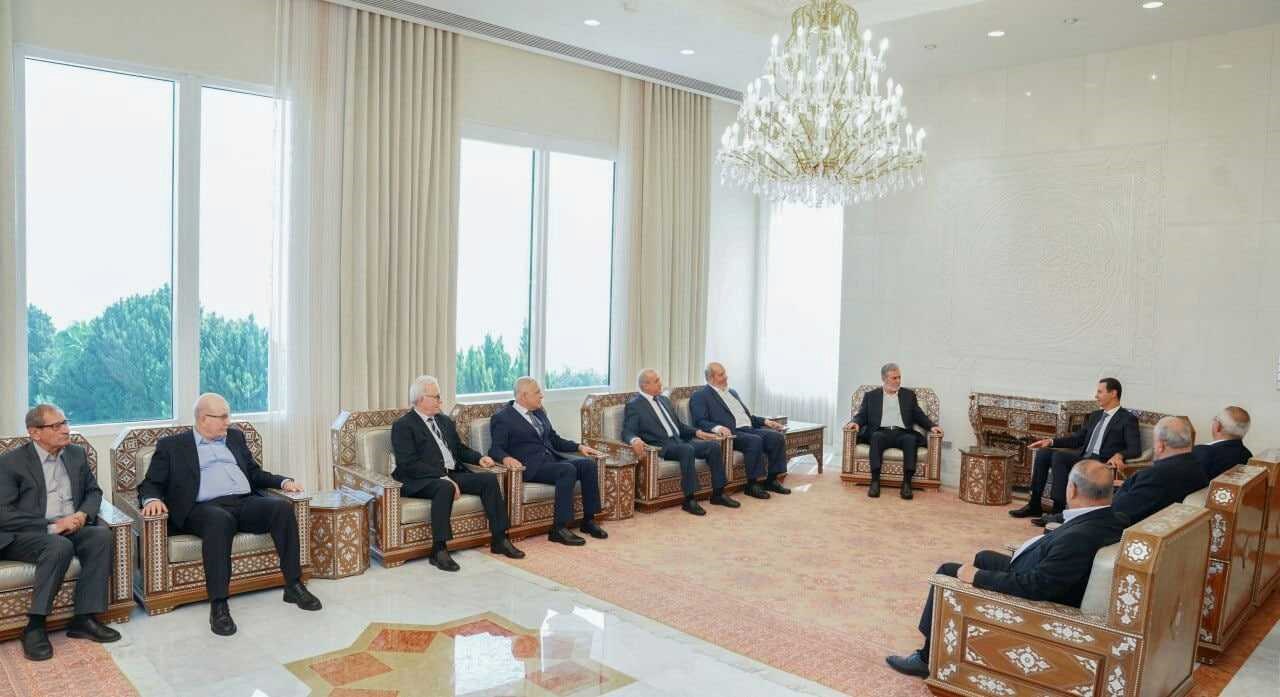 الرئيس بشار الأسد مستقبلاً ستقبل وفداً من قادة وممثلي القوى والفصائل الفلسطينية