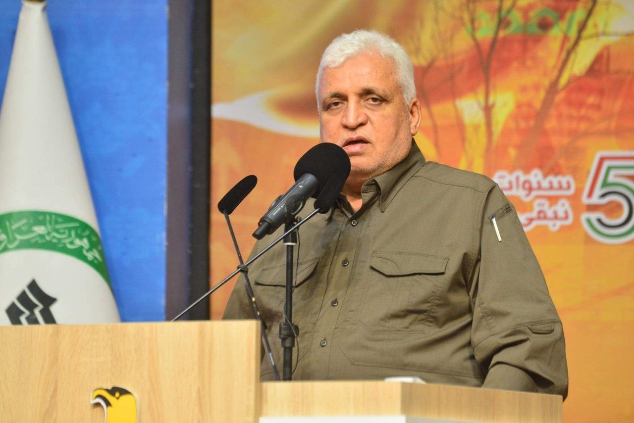 رئيس هيئة الحشد الشعبي فالح الفياض بمناسبة الذكرى السنوية الخامسة ليوم النصر الكبير.