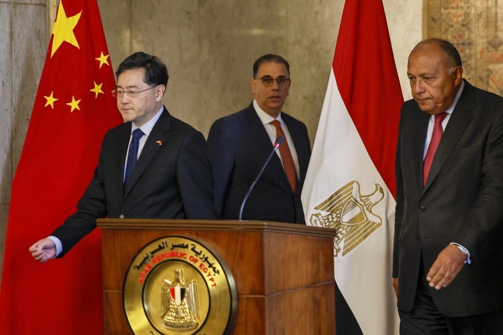 وزير الخارجية المصري سامح شكري ونظيره الصيني تشين جانج