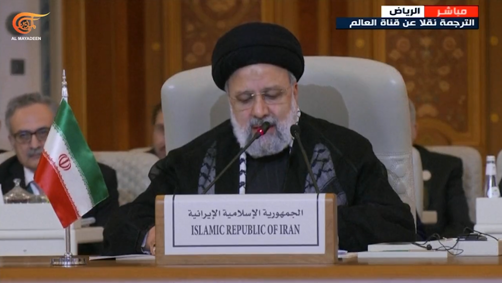 رئيسي من الرياض: يجب تسليح الشعب الفلسطيني والمقاومة هي الحل الوحيد
