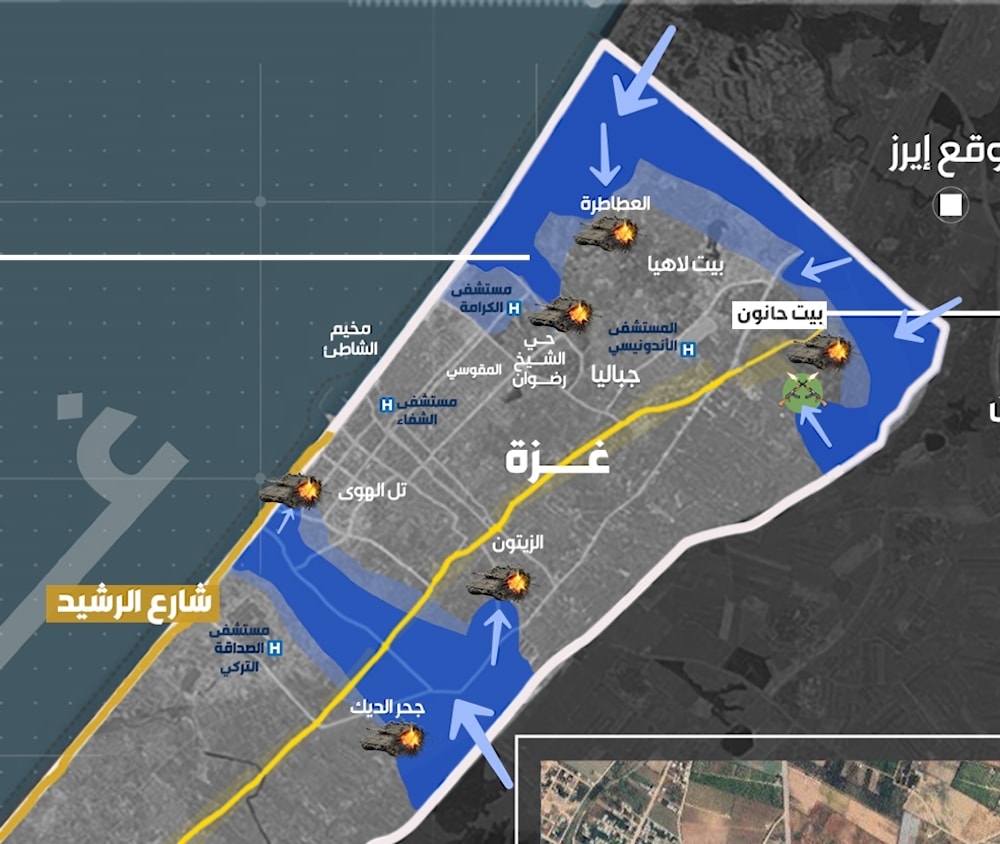 ملخص ميدان المعركة البرية في غزة: الاحتلال يحاول التوغل داخل الكتل العمرانية.. والمقاومة تفتك بآلياته