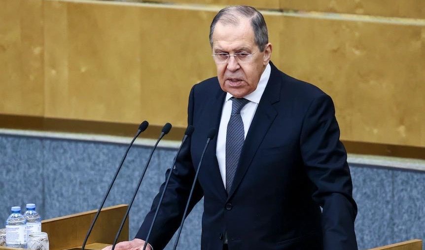 لافروف أمام مجلس الدوما الروسي 15 شباط/فبراير 2023 (تاس).