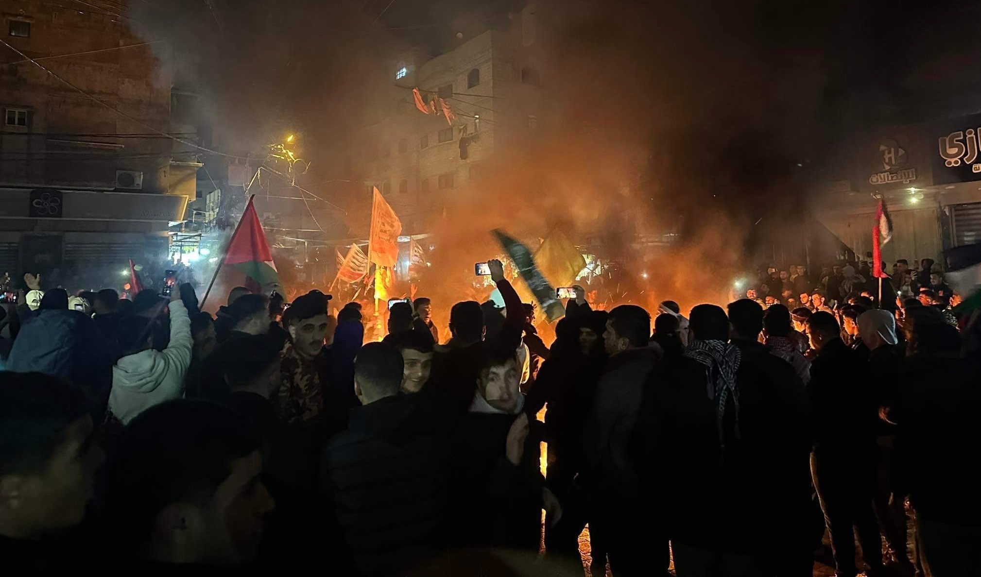 مسيرات في مخيم جباليا استجابة لنداء عرين الأسود (وسائل التواصل الاجتماعي).