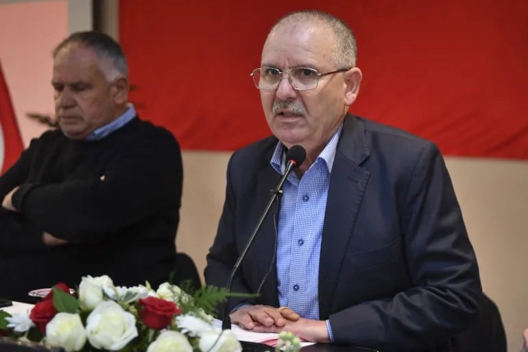 الأمين العام للاتحاد العام التونسي للشغل نور الدين الطبوبي (أرشيف)