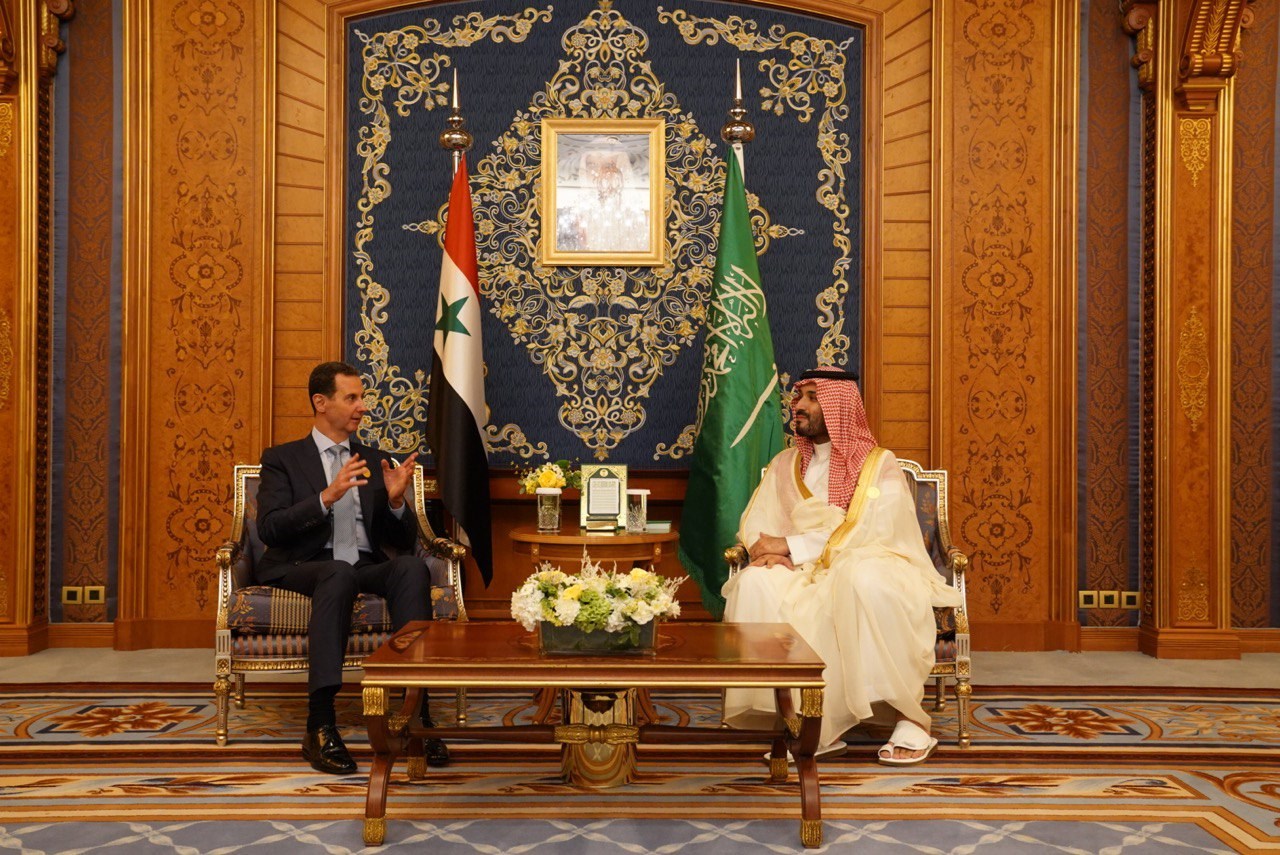  الرئيس السوري بشار الأسد مع ولي العهد السعودي محمد بن سلمان
