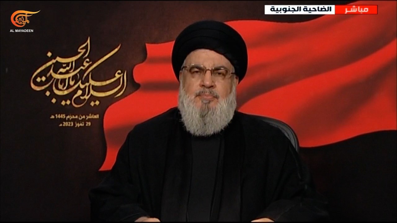 الأمين العام لحزب الله السيد حسن نصر الله في ذكرى إحياء مراسم العاشر من محرم