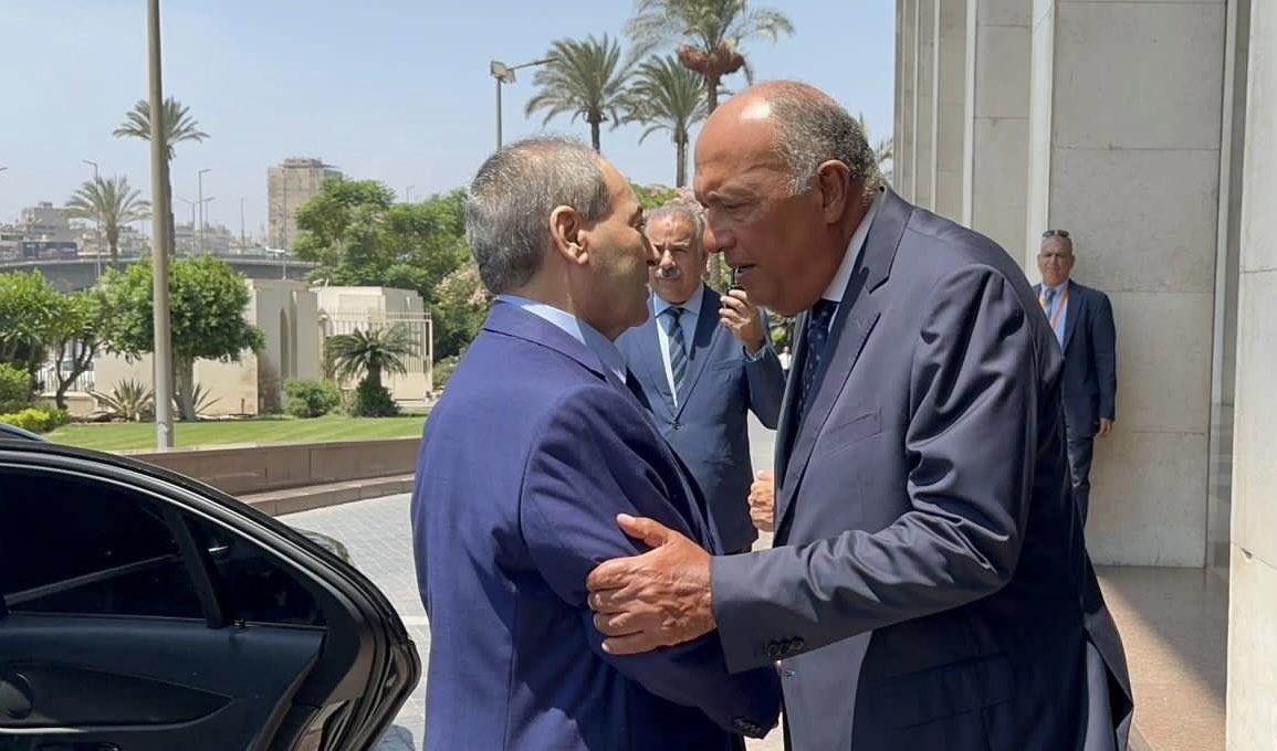 شكري يستقبل المقداد ويؤكد حرص اللجنة العربية على استكمال مهامها لحل الأزمة السورية