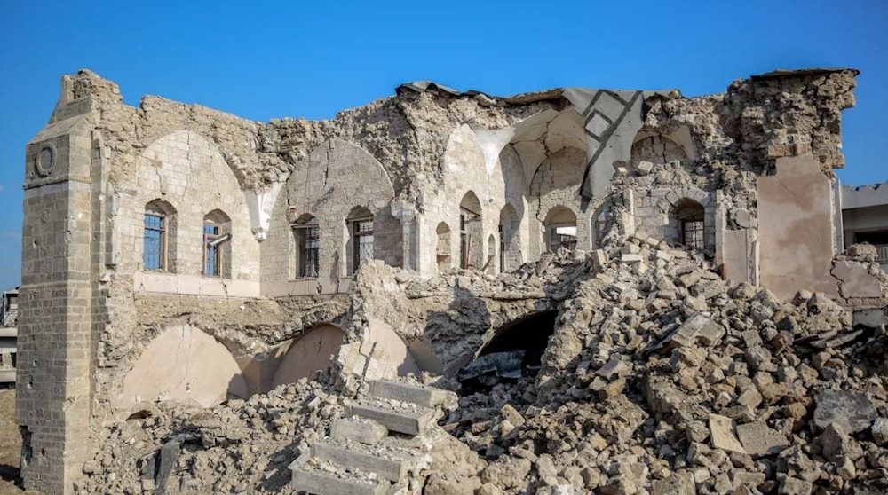 متحف قصر الباشا في غزة بعد تدميره بقصف إسرائيلي