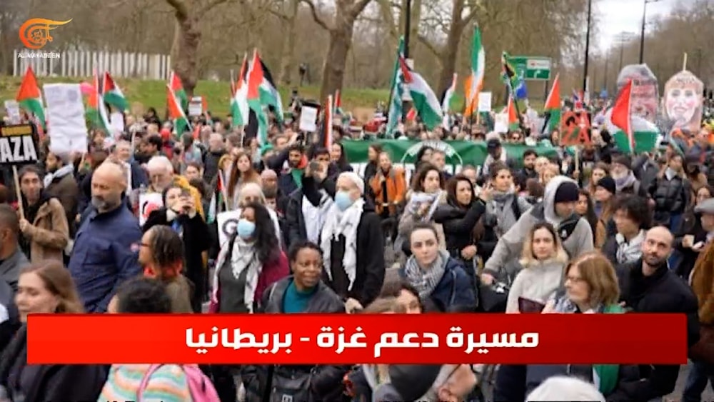مسيرة في لندن بمشاركة عشرات الآلاف تنديدًا بالعداون على غزة