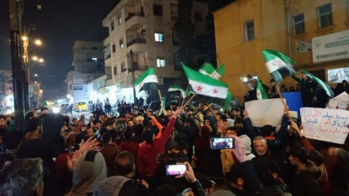  تظاهرات بعد صلاة التراويح في عدد من من مدن وبلدات محافظة إدلب 