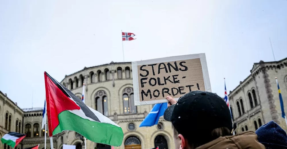 تظاهرة أمام البرلمان النرويجي ضد العدوان الإسرائيلي على قطاع غزة (أرشيفية)