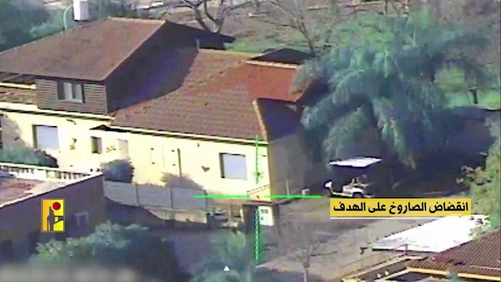 مشاهد من استهداف حزب الله مبنى يتموضع فيه جنود الاحتلال في مستوطنة كفاريوفال 8 حزيران/يونيو