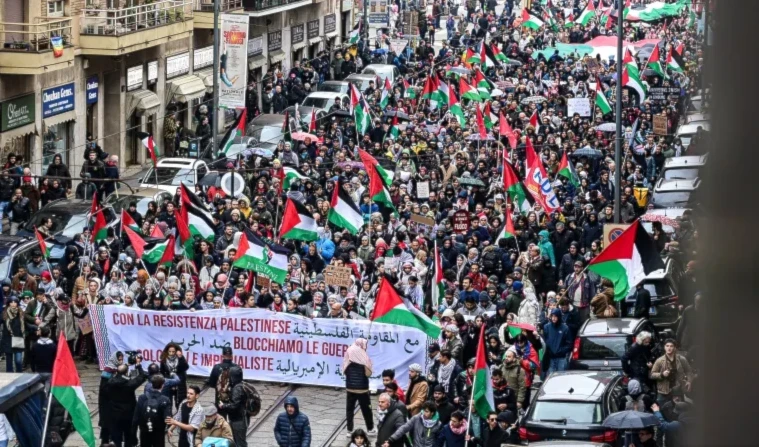 عن التضامن العالمي مع غزة.