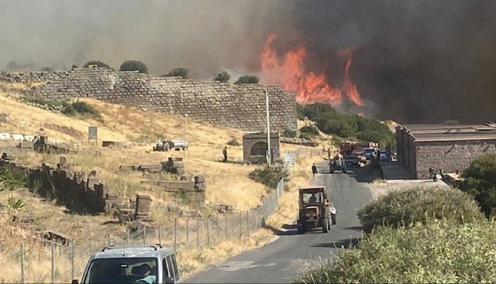 حريق غابات أتى على 90 بالمئة من موقع أثري في مدينة أسوس التاريخية
