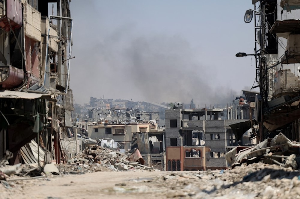 دخان يتصاعد من منطقة استهدفها القصف الإسرائيلي في حي الشجاعية بمدينة غزة - 28 حزيران/يونيو 2024 (أ ف ب)