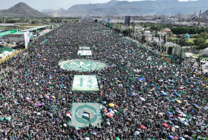 من المسيرة المليونية في العاصمة اليمنية صنعاء في ذكرى المولد النبوي (وسائل إعلام يمنية)