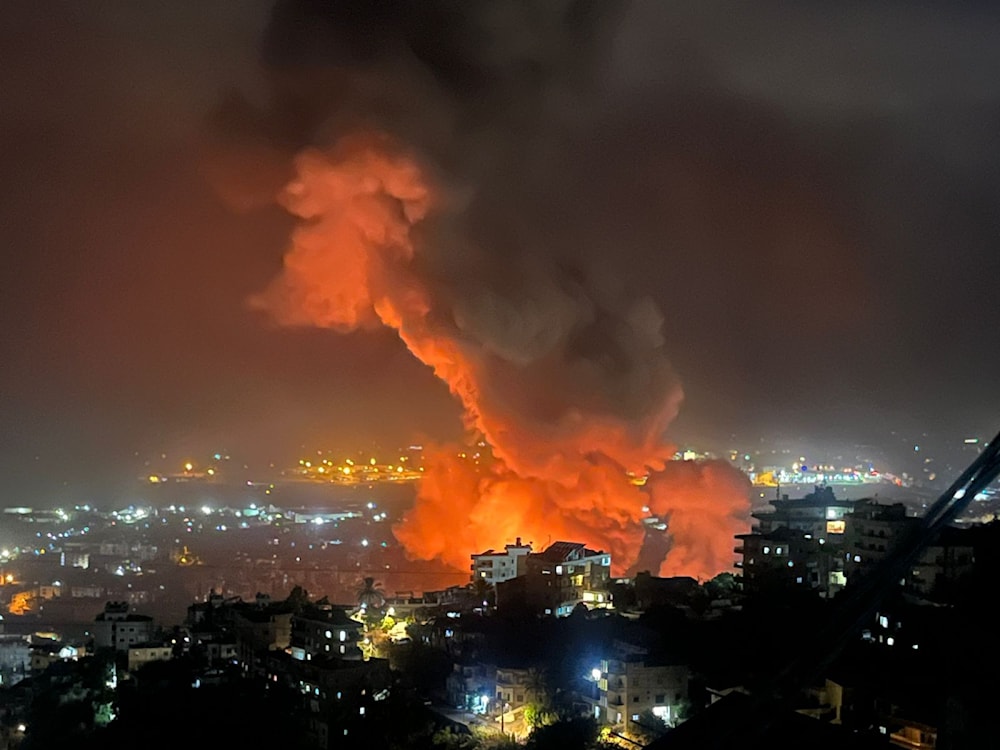 من الغارات التي شنّها الاحتلال، فجر السبت، ضمن عدوانه المتجدد على الضاحية الجنوبية لبيروت (وسائل التواصل الاجتماعي)