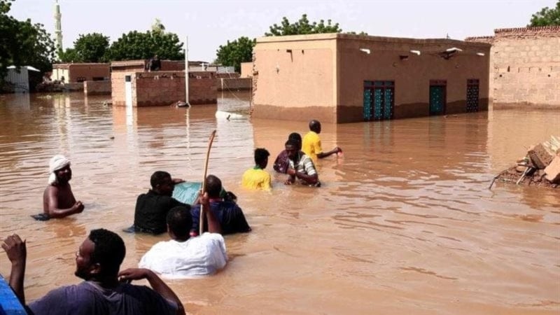 السيول تغرق منازل المواطنين في عدد من الولايات في السودان من جراء الأمطار الغزيرة