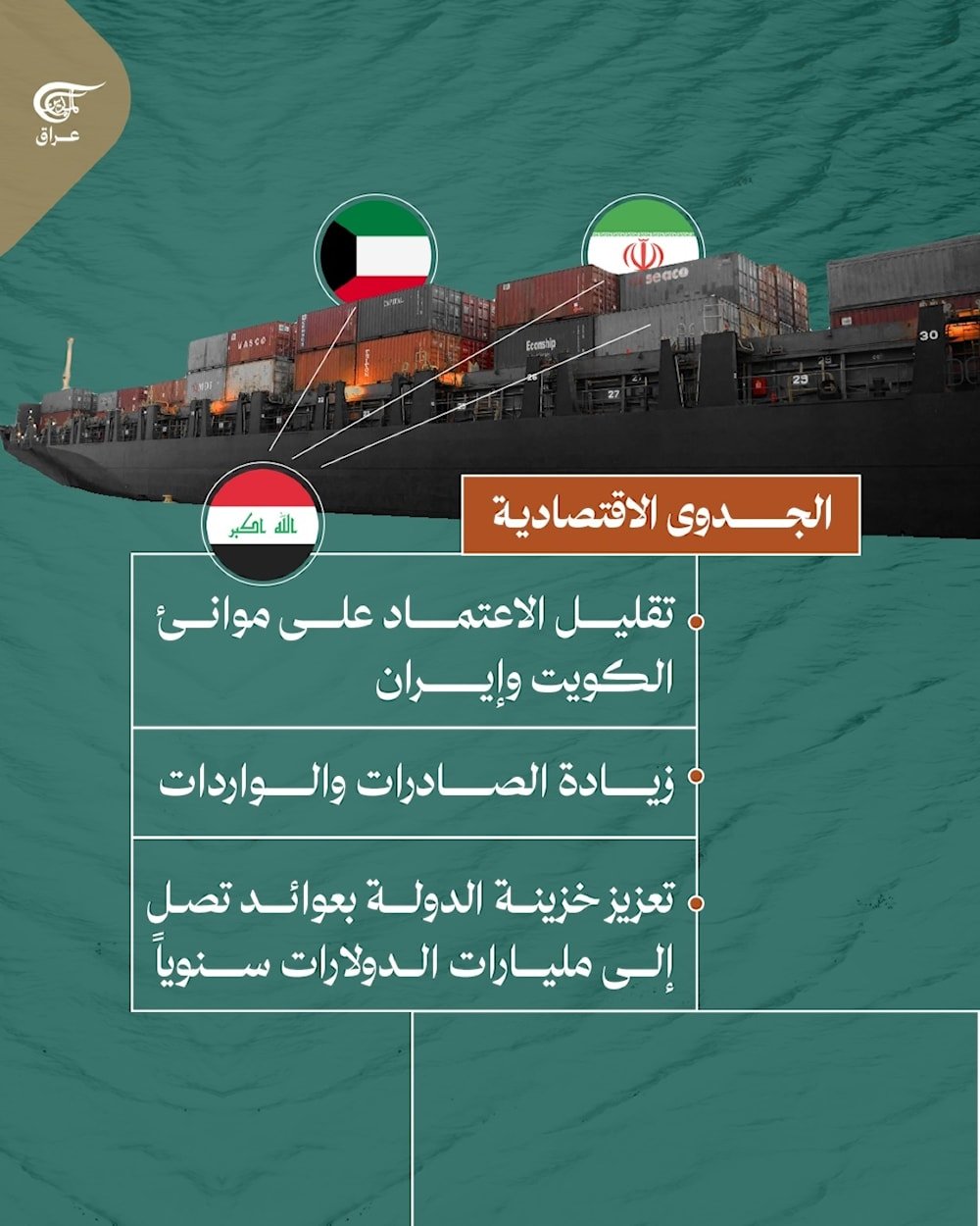  من جنوب #البصرة ينهض #ميناء_الفاو ليضع العراق على خريطة التجارة العالمية