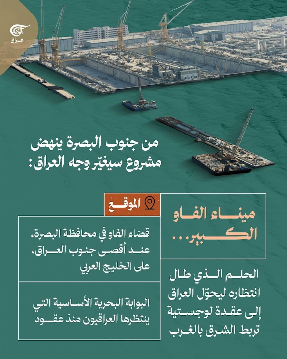  من جنوب #البصرة ينهض #ميناء_الفاو ليضع العراق على خريطة التجارة العالمية