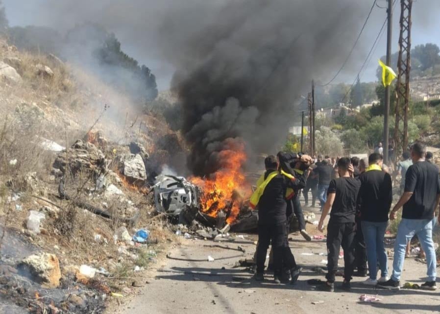 شهيد في غارة إسرائيلية على بلدة حاروف قضاء النبطية، جنوب لبنان (تواصل اجتماعي)