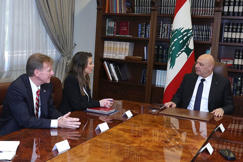 الرئيس اللبناني جوزاف عون يستقبل نائب المبعوث الأميركي إلى الشرق الأوسط مورغان أورتاغوس (الرئاسة اللبنانية)