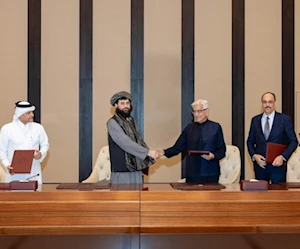 توقيع اتفاق وقف إطلاق النار بين أفغانستان وباكستان في العاصمة القطرية الدوحة توقيع اتفاق وقف إطلاق النار بين أفغانستان وباكستان في العاصمة القطرية الدوحة