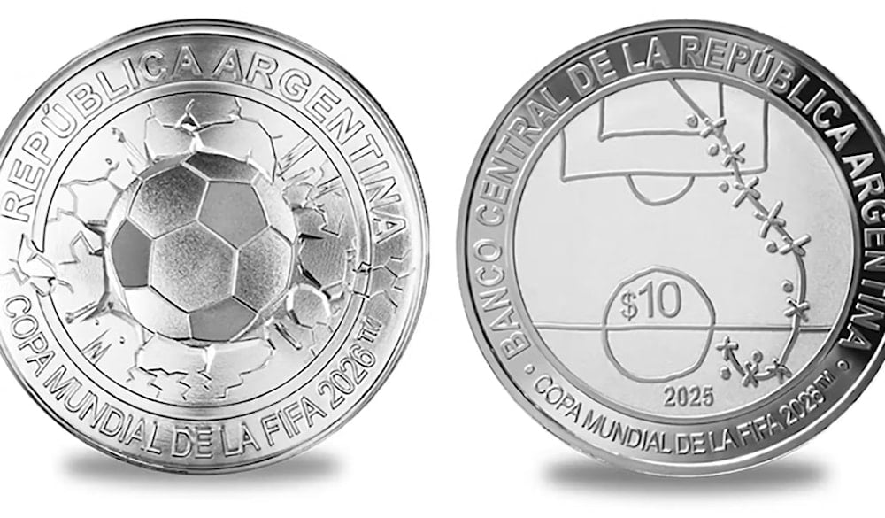 النقود وتصميم للتسجيل الأسطوري لمارادونا في ربع نهائي كأس العالم 1986 (ويب)