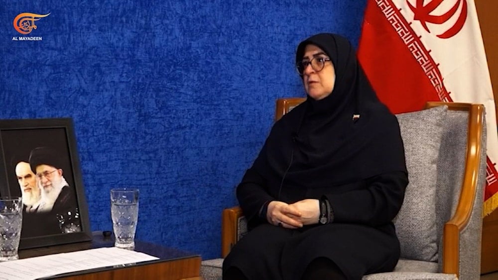 المتحدثة باسم الحكومة الإيرانية فاطمة مهاجراني في مقابلة مع الميادين