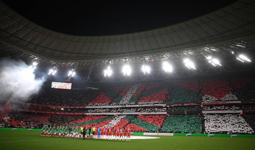 50 ألف مشجع يساندون فلسطين في سان ماميس! (فيديو)