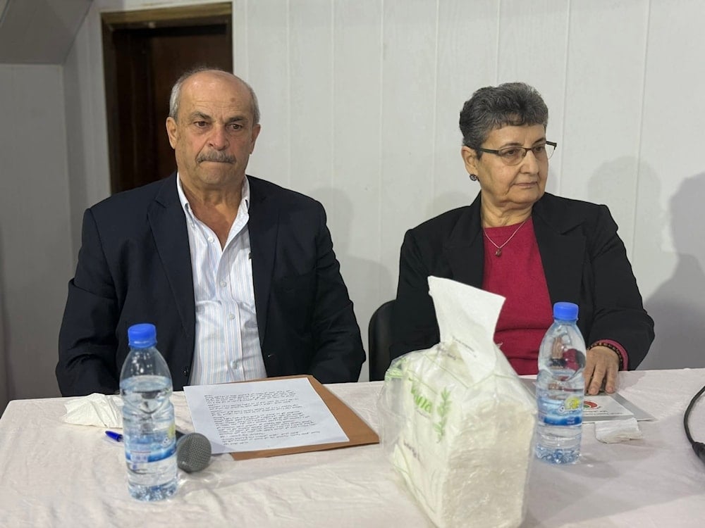 الطبيبان نهاد منصور ومحمد خليل خلال المؤتمر