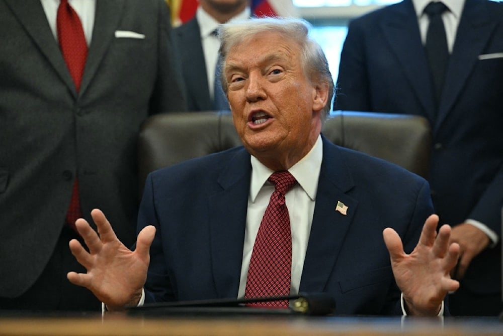 الرئيس الأميركي، دونالد ترامب، خلال إدلائه بتصريحات صحافية في المكتب البيضاوي في البيت الأبيض (3 كانون الأول/ديسمبر 2025 - أ ف ب)