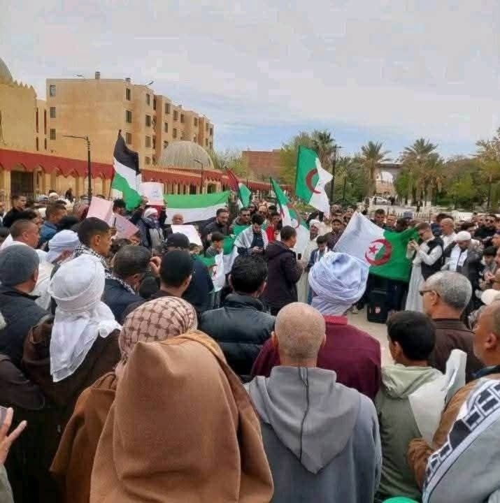 متظاهرون في العاصمة الجزائرية تنديداً بالعدوان الإسرائيلي على غزة