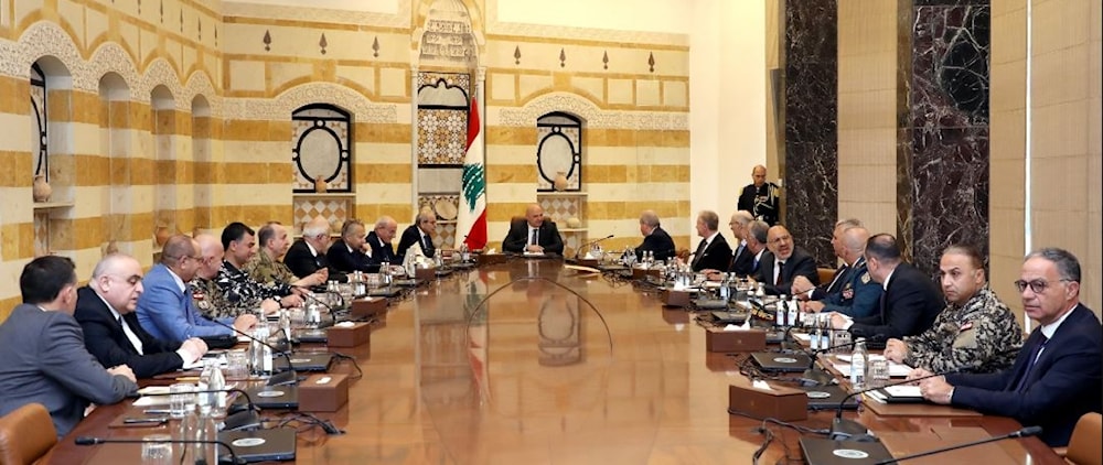الرئيس اللبناني جوزف عون مترأساً اجتماع المجلس الأعلى للدفاع - 2 أيار/مايو 2025 (الرئاسة اللبنانية)