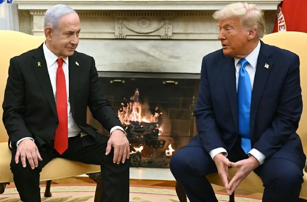 الرئيس الأمريكي دونالد ترامب يلتقي رئيس الوزراء الإسرائيلي بنيامين نتنياهو في المكتب البيضاوي في البيت الأبيض. واشنطن. 4 شباط/فبراير 2025. (أ. ف. ب)