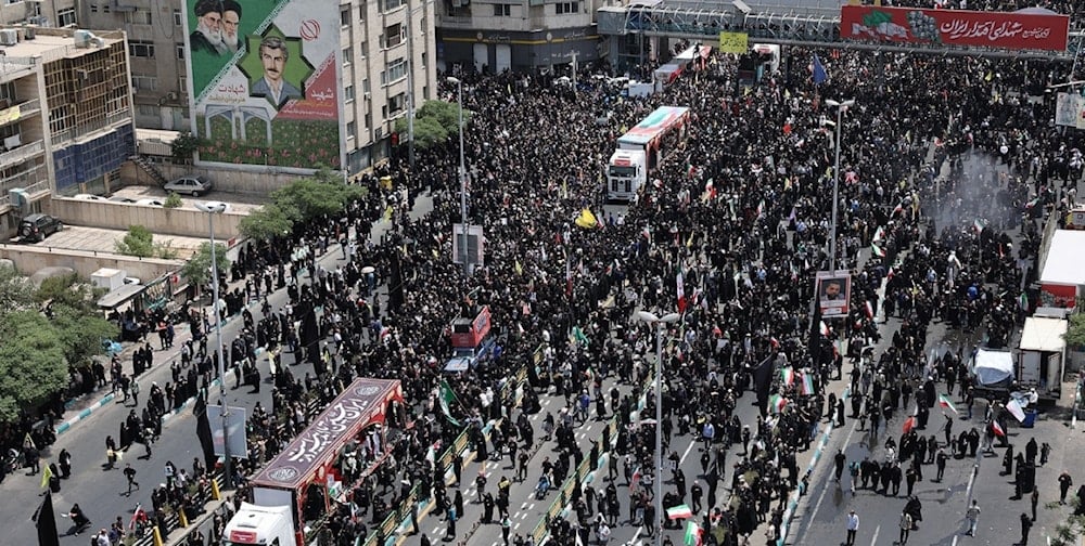 من تشييع الشهداء في العاصمة الإيرانية طهران يوم السبت 28 حزيران/يونيو 2025 (وكالات)