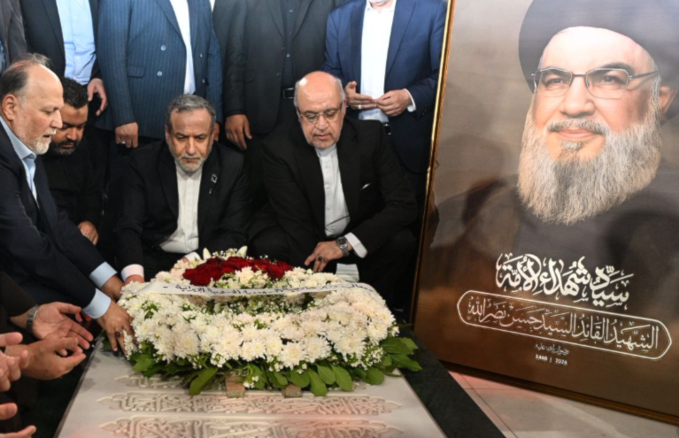 عراقتشي من مرقد السيد نصر الله: هزيمة الكيان الصهيوني أمر حتمي ودماؤه تضمن ذلك
