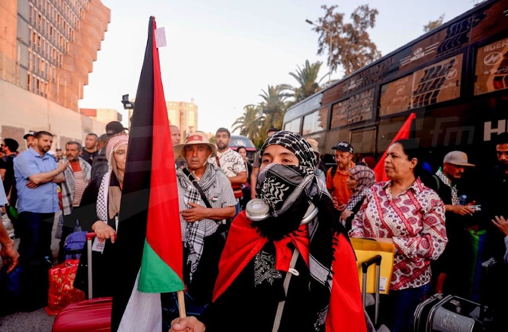 قافلة الصمود تنطلق من تونس مروراً بليبيا ثم مصر، متجهةً نحو معبر رفح لكسر الحصار عن قطاع غزة (تواصل اجتماعي)