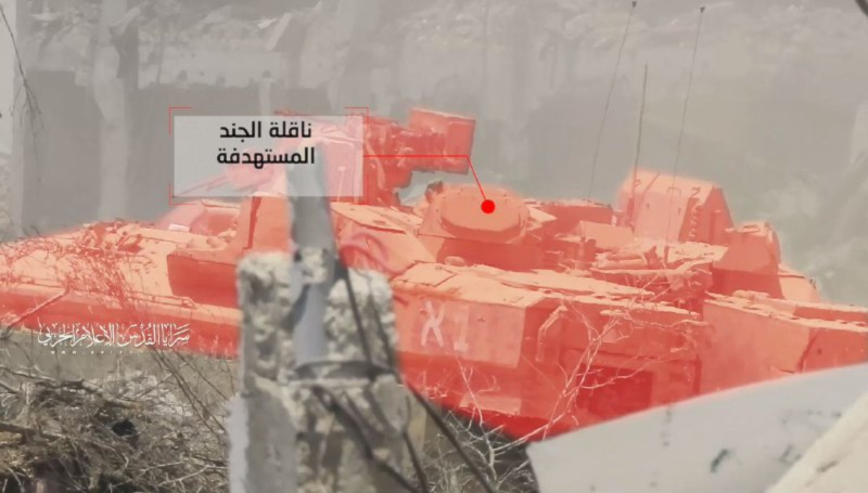 صورة من استهداف سرايا القدس لناقلة جند إسرائيلية (أرشيفية)