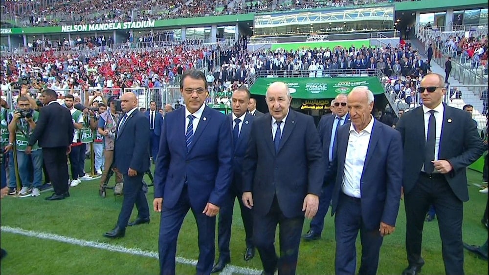 الرئيس عبد المجيد تبون في ملعب نيلسون مانديلا في نهائي كأس الجزائر